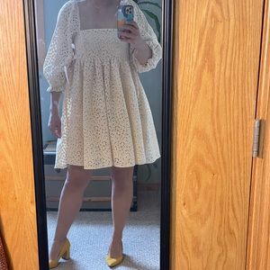 White lace dress with beautiful detailing, size small